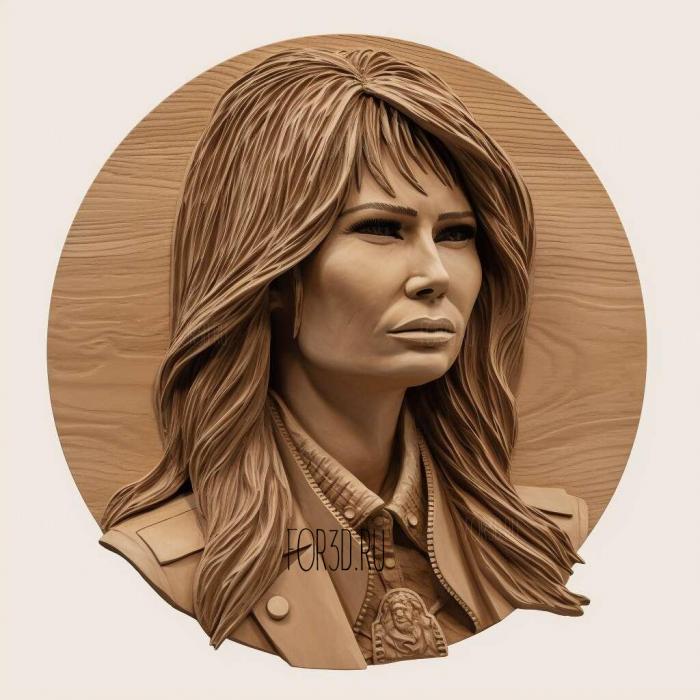 Melania Trump 3 stl model for CNC